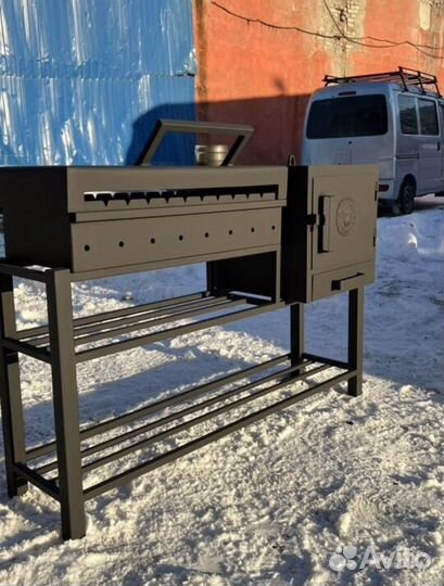 Мангал с печью для казана