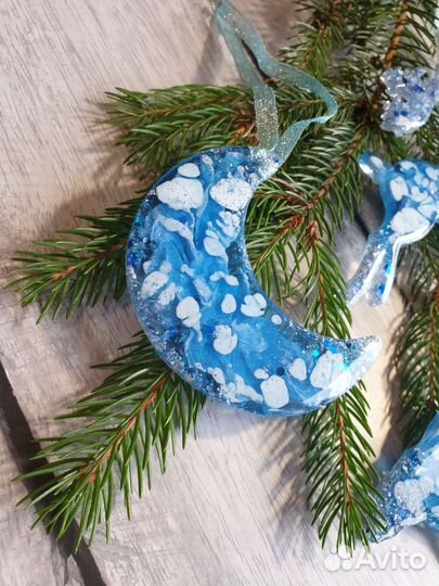 Елочные игрушки из эпоксидной смолы