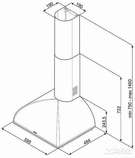 Вытяжка smeg KS59AE