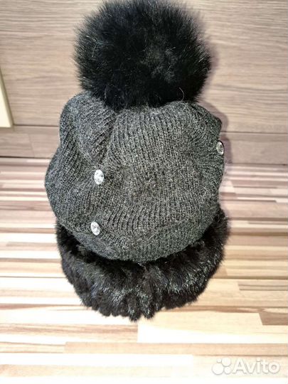 Шапка норка со стразами