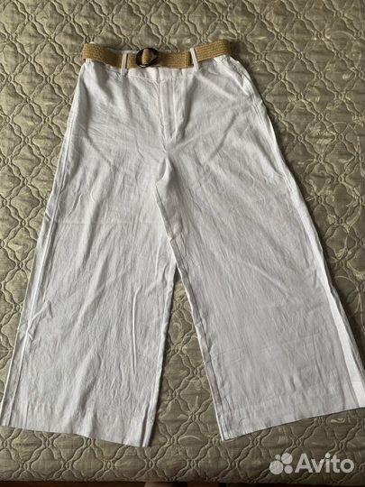 Брюки wide leg с резинкой на талии р.46