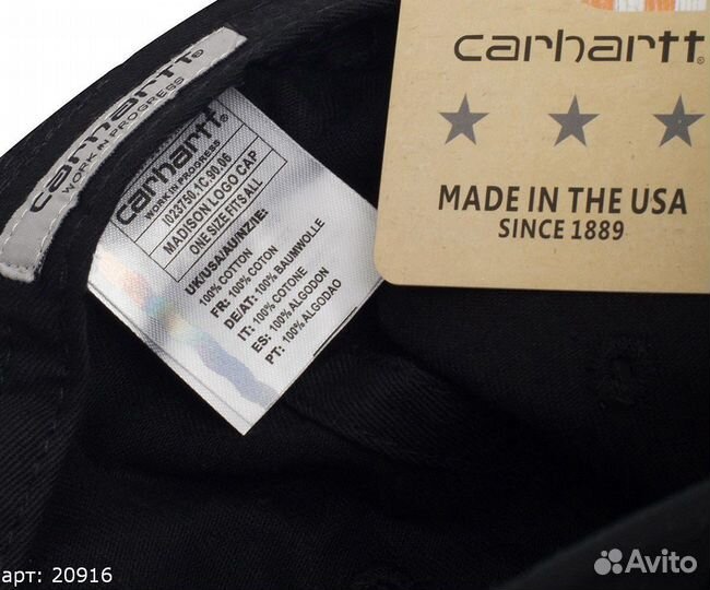 Кепка carhartt черная