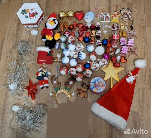 Новогодние игрушки пакетом 87шт