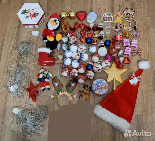 Новогодние игрушки пакетом 87шт