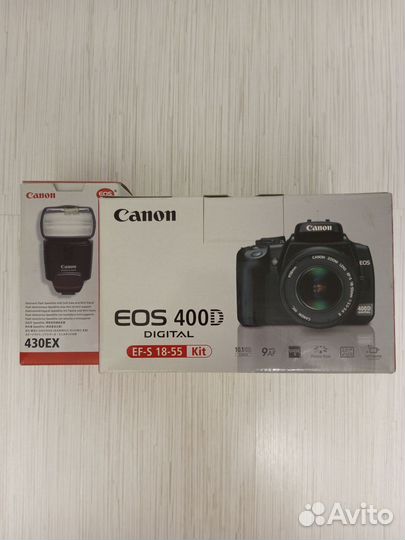 Комплект: Canon 400D, объективы, кофр, фотовспышка