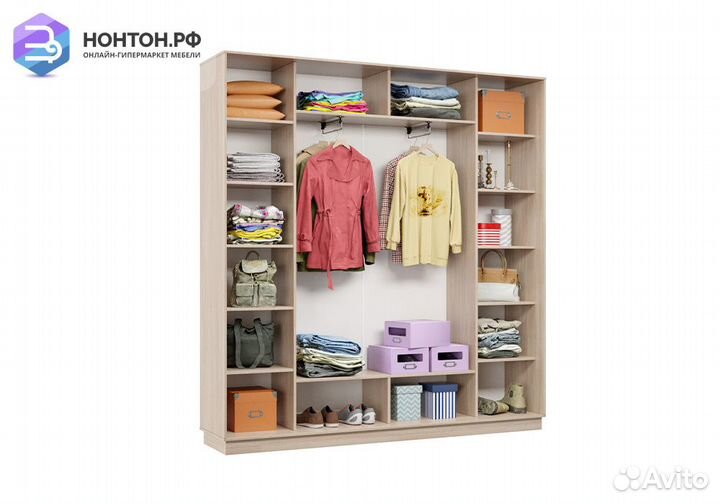 Шкаф-купе трёхдверный Фет ясень шимо светлый