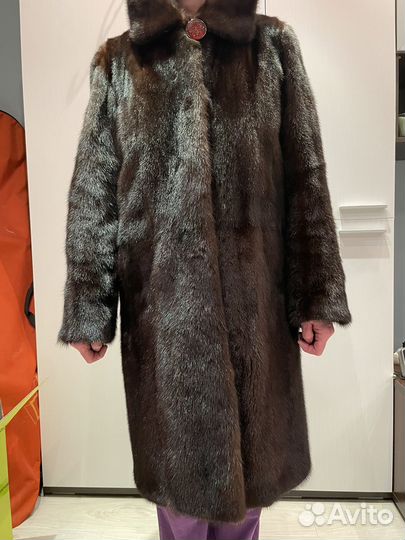 Шуба норковая с капюшоном 48
