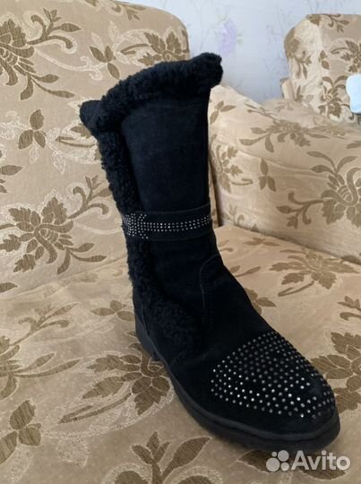 Сапоги из натуральной замши, р36