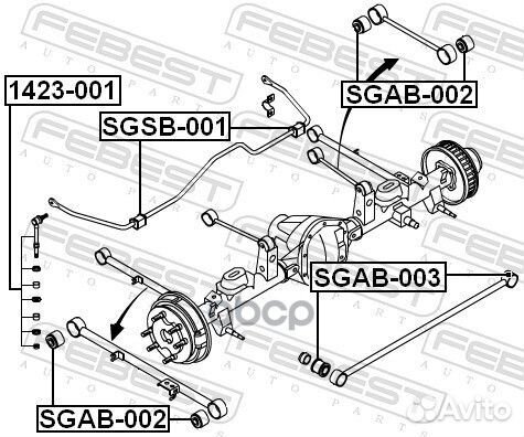 Тяга стабилизатора ssang yong actyon 01-09/kyro