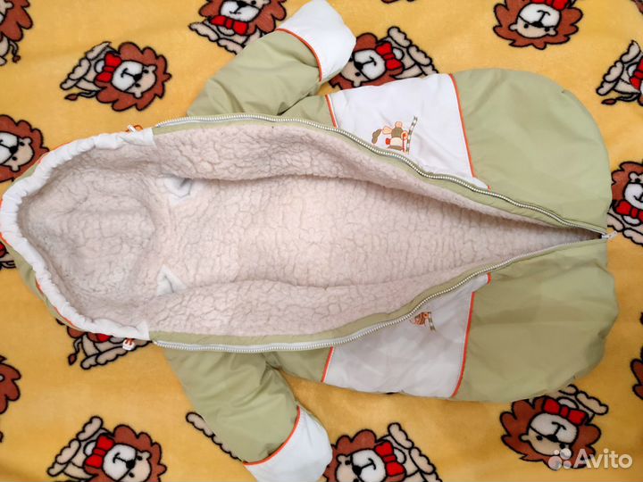 Зимний конверт на овечьей шерсти, в коляску