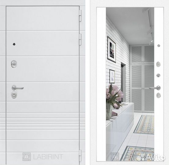 Входные стальные двери белые / Пик