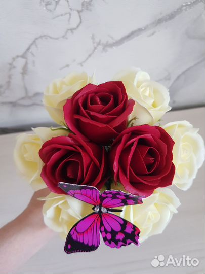 Букет из мыльных роз