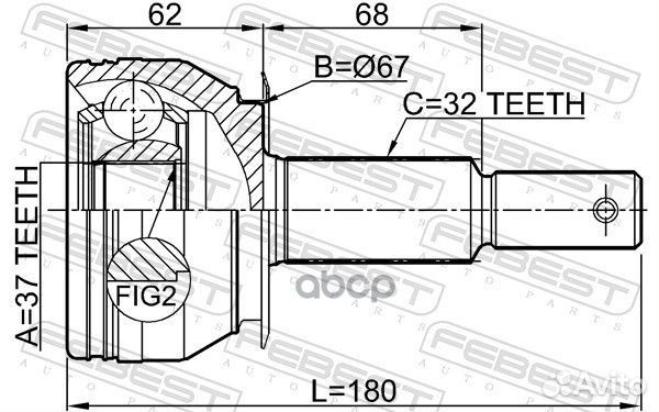Шрус внешний задний nissan pathfinder R51 2004