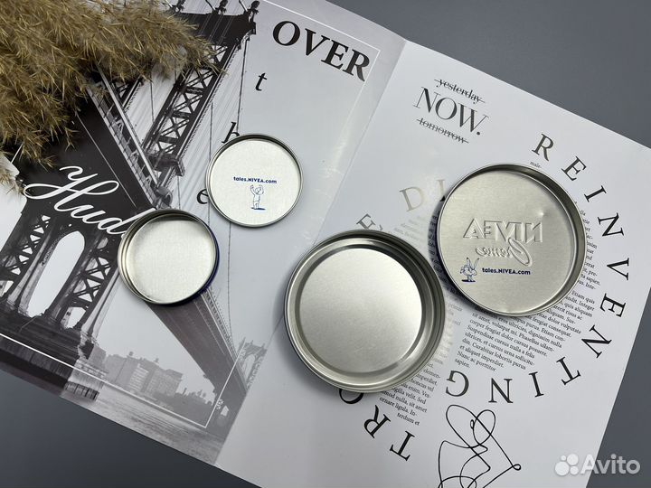 Пустые жестяные банки от крема nivea 2 штуки