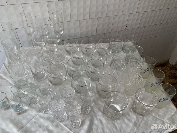 Хрустальные и стеклянные стаканы,рюмки