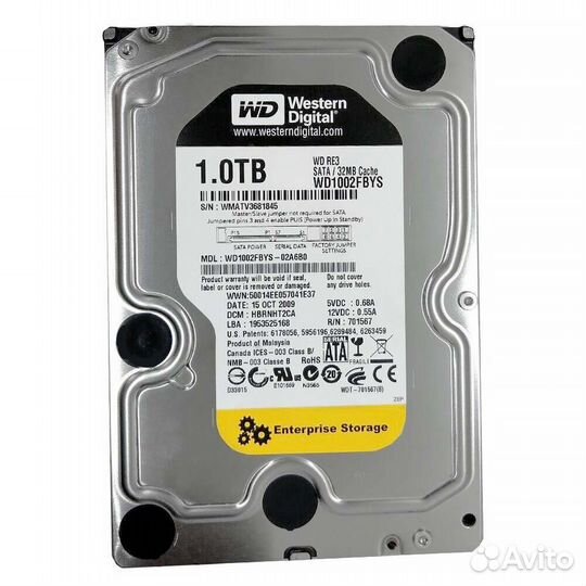 Жесткий диск Western Digital WD1002fbys 1Tb sataii