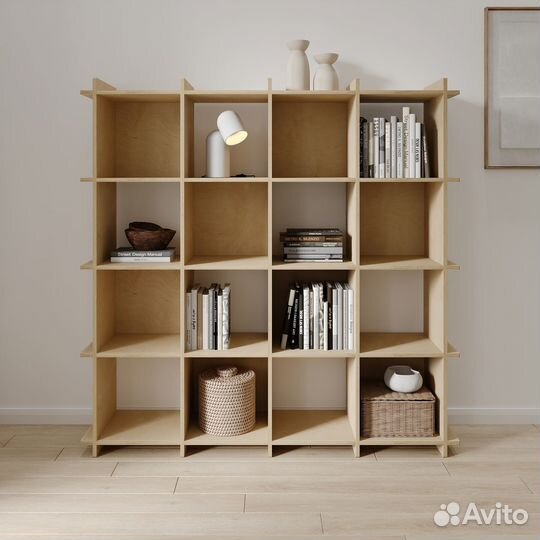 Стеллаж модульный из фанеры в стиле IKEA 4х4