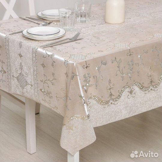 Клеёнка столовая на тканевой основе «Ромбики», рул