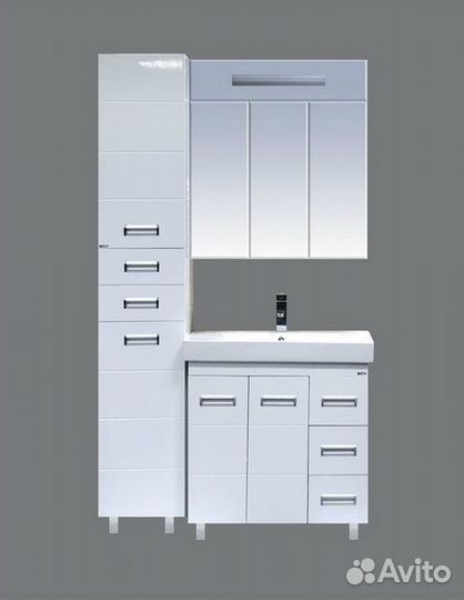 Тумба без раковины Misty п-сел01075-01пр3я Белая