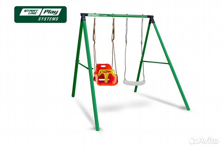 Качели детские уличные металлические 2 секции