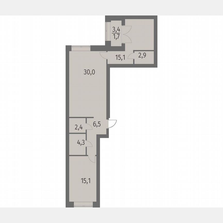 2-к. квартира, 78 м², 2/13 эт.
