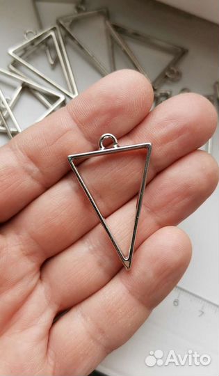 Фурнитура для кулона, треугольник, рамка