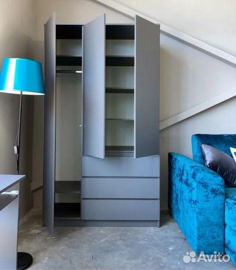 Шкаф 3х дверный серый в наличии