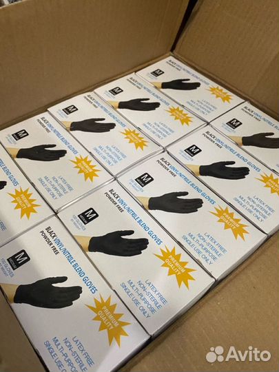 Нитриловые перчатки (неопудренные) M