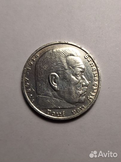 Монета 5 марок 1935 D