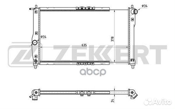 Радиатор охл. дв. Daewoo Lanos (klat) 97- mk-11