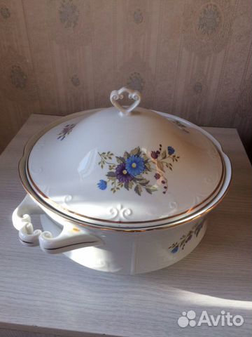 Супница Польша костяной фарфор и 6 тарелок