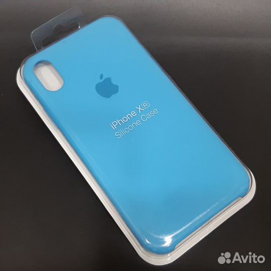 Силиконовый чехол на iPhone XR голубой