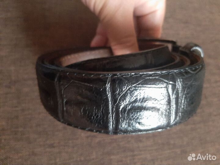 Брючный ремень из крокодилией кожи.италия