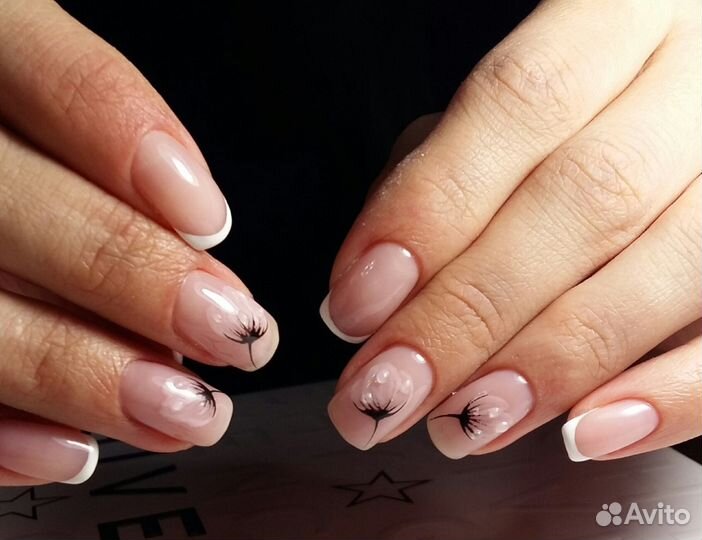 Наращивание ногтей, покрытие шеллаком
