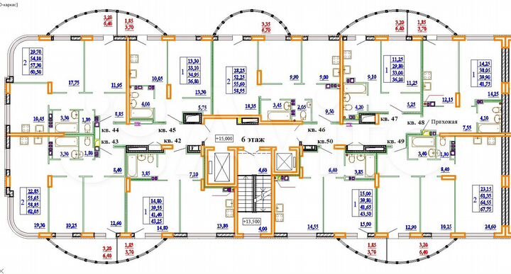 1-к. квартира, 43,5 м², 6/11 эт.