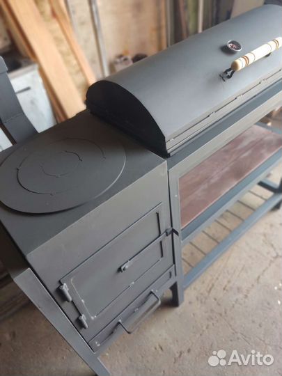 Мангал с печью под казан