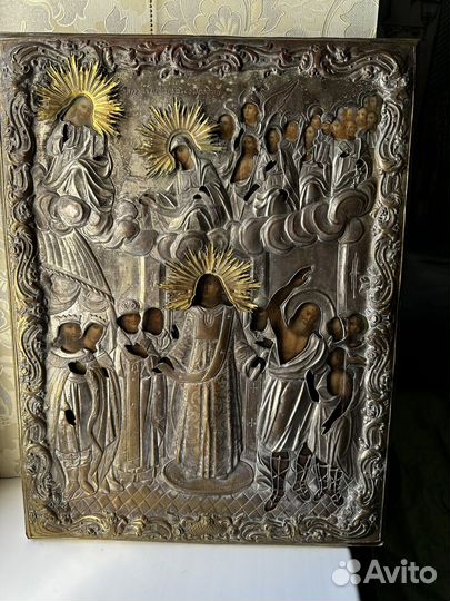 Храмовая икона с дарственной надписью и датой