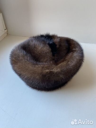 Берет, норка, размер 55-56