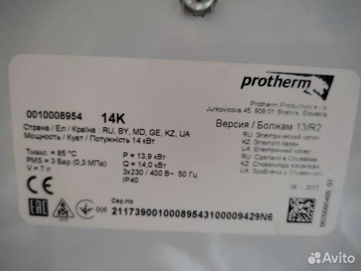 Электрический котел protherm 14k