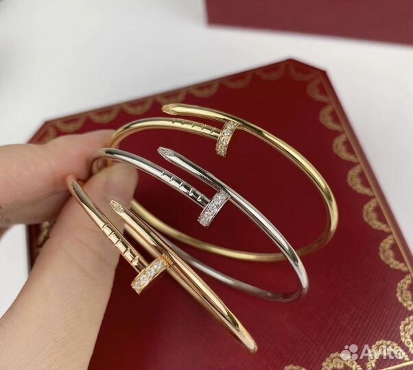 Браслет cartier гвоздь тонкий с камнями