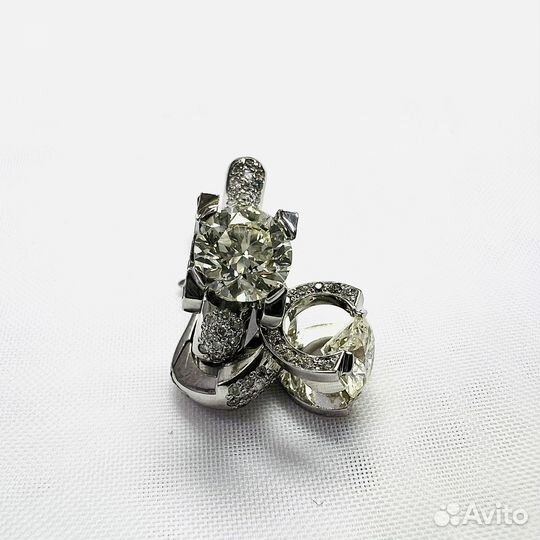 Золотые серьги 585 с бриллиантами 2,15ct 5/5