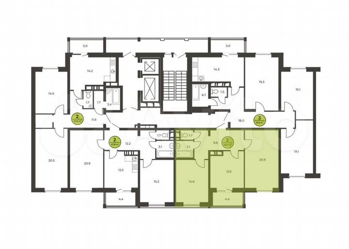 2-к. квартира, 66,8 м², 5/16 эт.