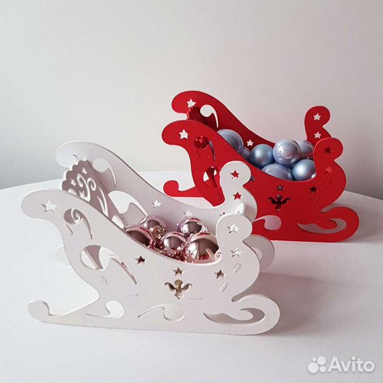 Сани деревянные декоративные