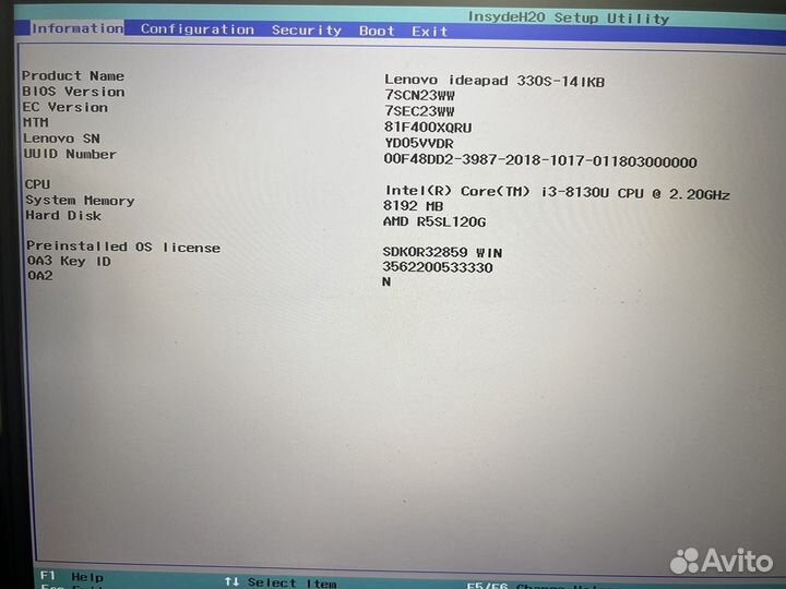 Ноутбук Lenovo IdeaPad 330S-14IKB