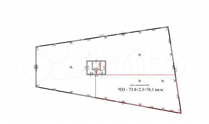 Торговое помещение,169 м²