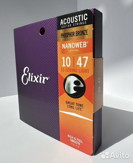 Струны Elixir для 12-струнной акуст. гитары 10-47