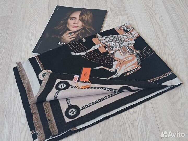 Теплый палантин Кашемир Hermes 6 цветов