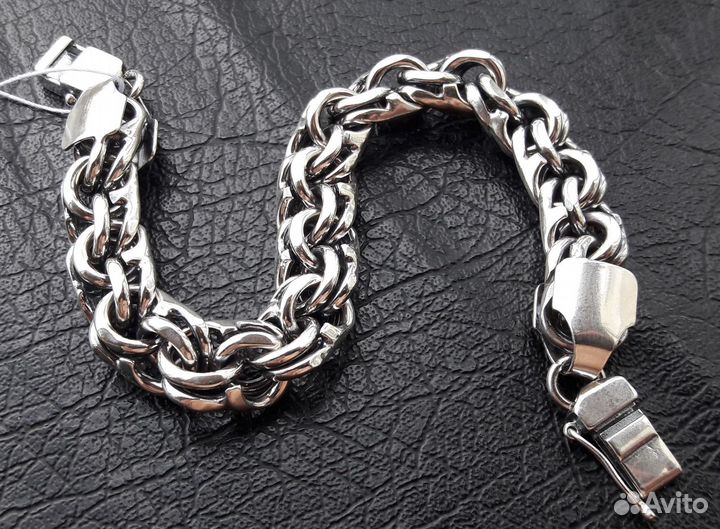 Серебряный браслет 925 пробы,Бисмар,45грм,22см