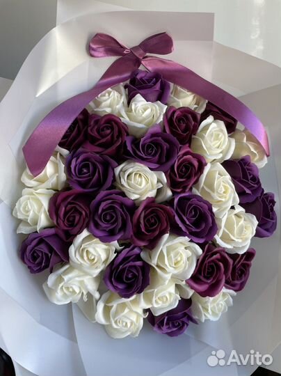 Мыльные розы 35 роз букеты