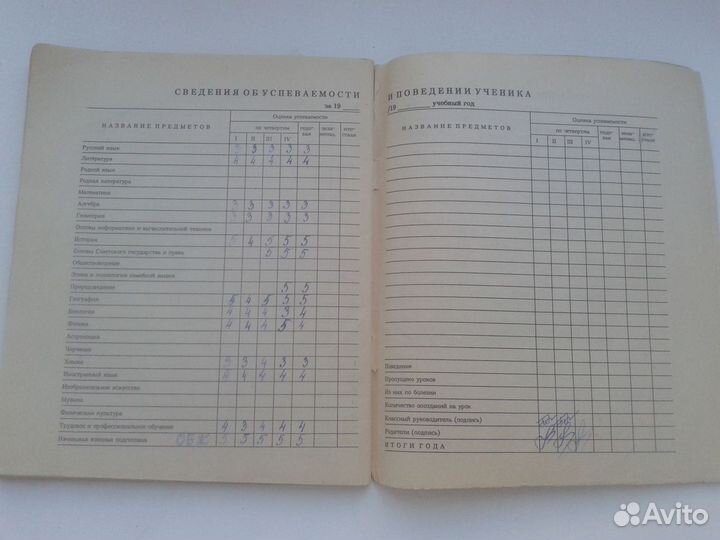 Дневник школьника 90х